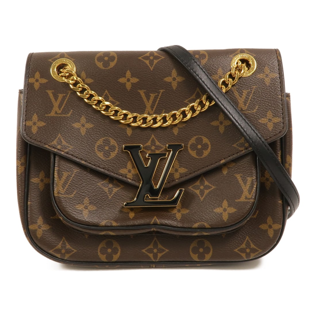 Louis Vuitton Passy M45592 Monogram Shoulder Bag Brown GHW: Louis Vuitton Passy M45592 Monogram Shoulder Bag Brown GHW Louis Vuitton Passy shoulder bag in brown Monogram PVC coated canvas. This women's shoulder bag features a structured silhouette with a magne