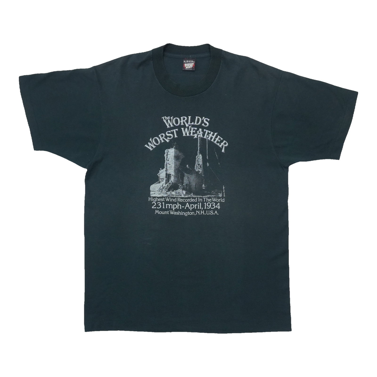 Vintage 1990s Mount Washington Worst Weather Cotton T Shirt XL (1 of 4)