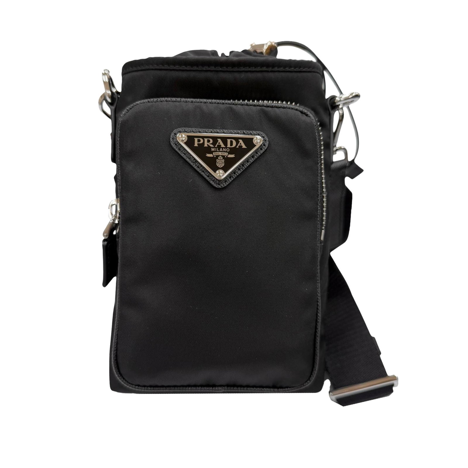 Prada Saffiano Trim Re Nylon Crossbody Smartphone Case Black (1 of 12)