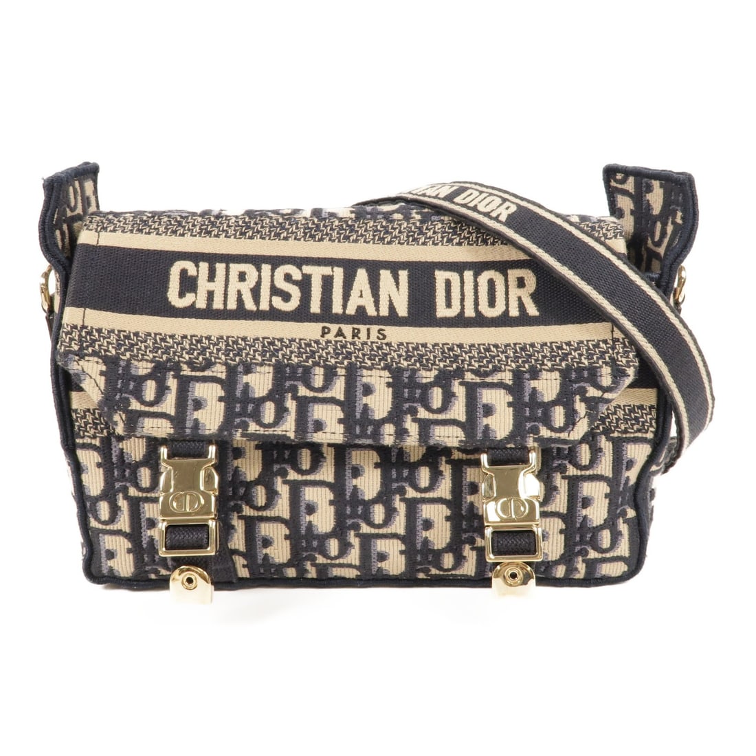 Dior Small Camp Shoulder Bag Blue Canvas CD GHW: Dior Small Camp Shoulder Bag Blue Canvas CD GHW Small Dior Camp shoulder bag in blue canvas with blue trim and gold-tone hardware. It includes a shoulder strap and storage bag, and is noted as being i