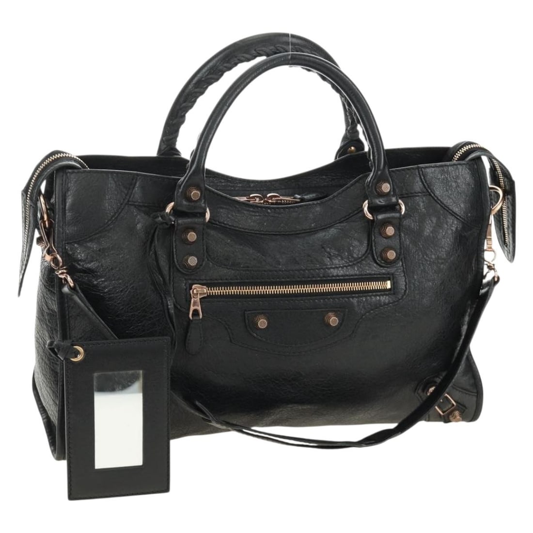 Balenciaga 281770 Giant City 2way Leather Handbag Black Gold (1 of 18)