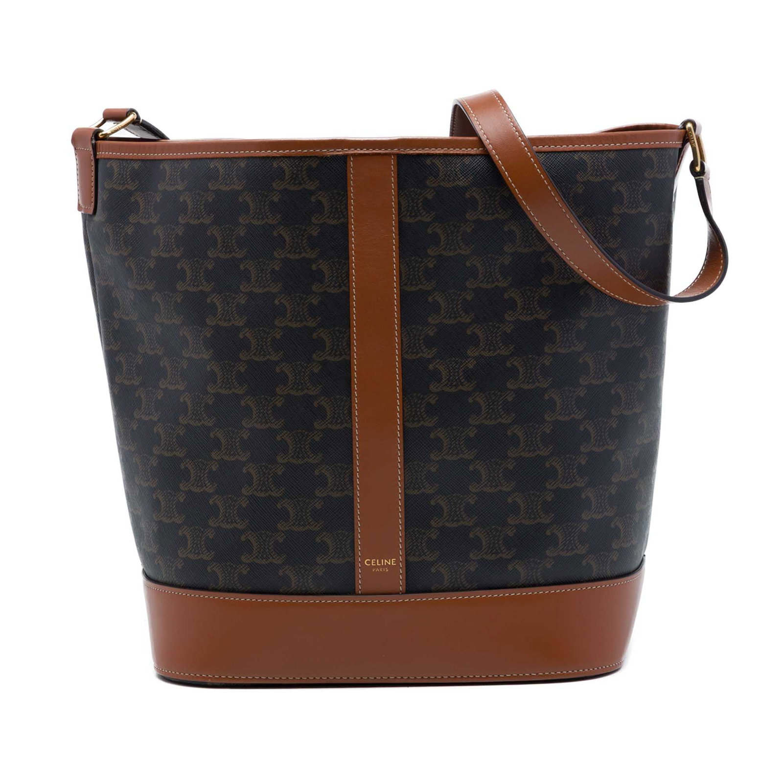 Celine Triomphe Medium Bucket Bag in Coated Canvas (1 of 7)