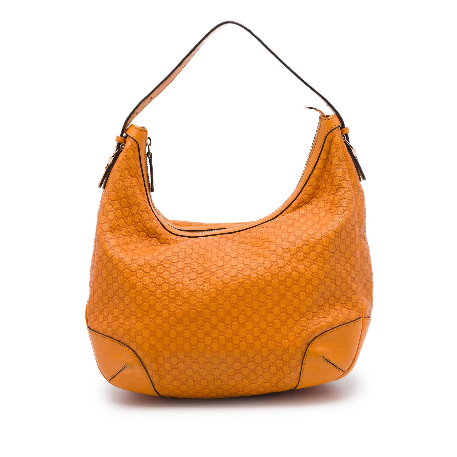 Gucci Nice Microguccissima Leather Shoulder Bag Orange: Gucci Nice Microguccissima Leather Shoulder Bag Orange A Gucci Microguccissima Nice shoulder bag in orange embossed leather. The bag features a flat leather strap, top zip closure, and an interior wit