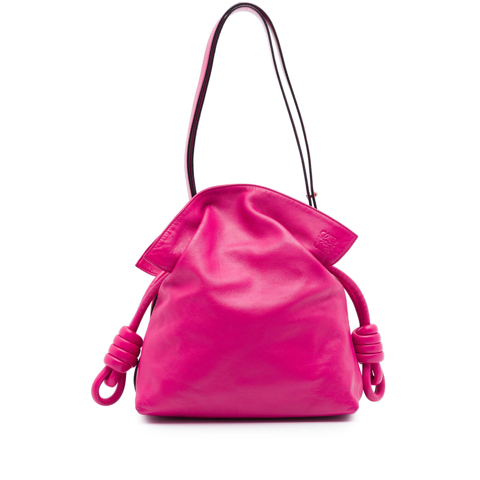 LOEWE Flamenco Knot Medium Shoulder Bag in Pink Nappa Leather (1 of 7)