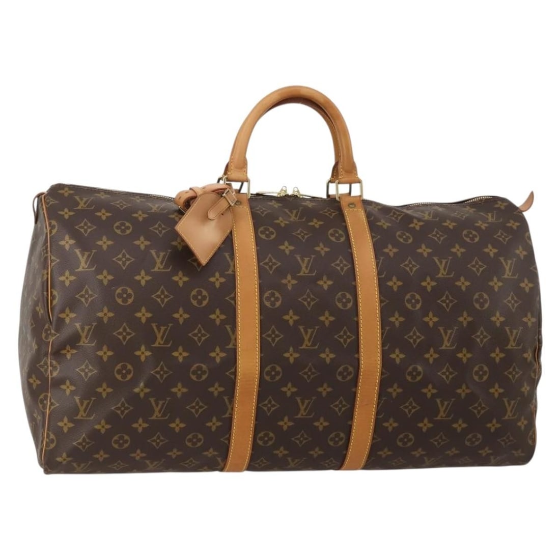 Louis Vuitton M41424 Keepall 55 Monogram Canvas Boston Bag: Louis Vuitton M41424 Keepall 55 Monogram Canvas Boston Bag Louis Vuitton Keepall 55 Boston bag in Monogram canvas, made in France. This travel bag includes a dust bag, name tag, and Powanie. Condition