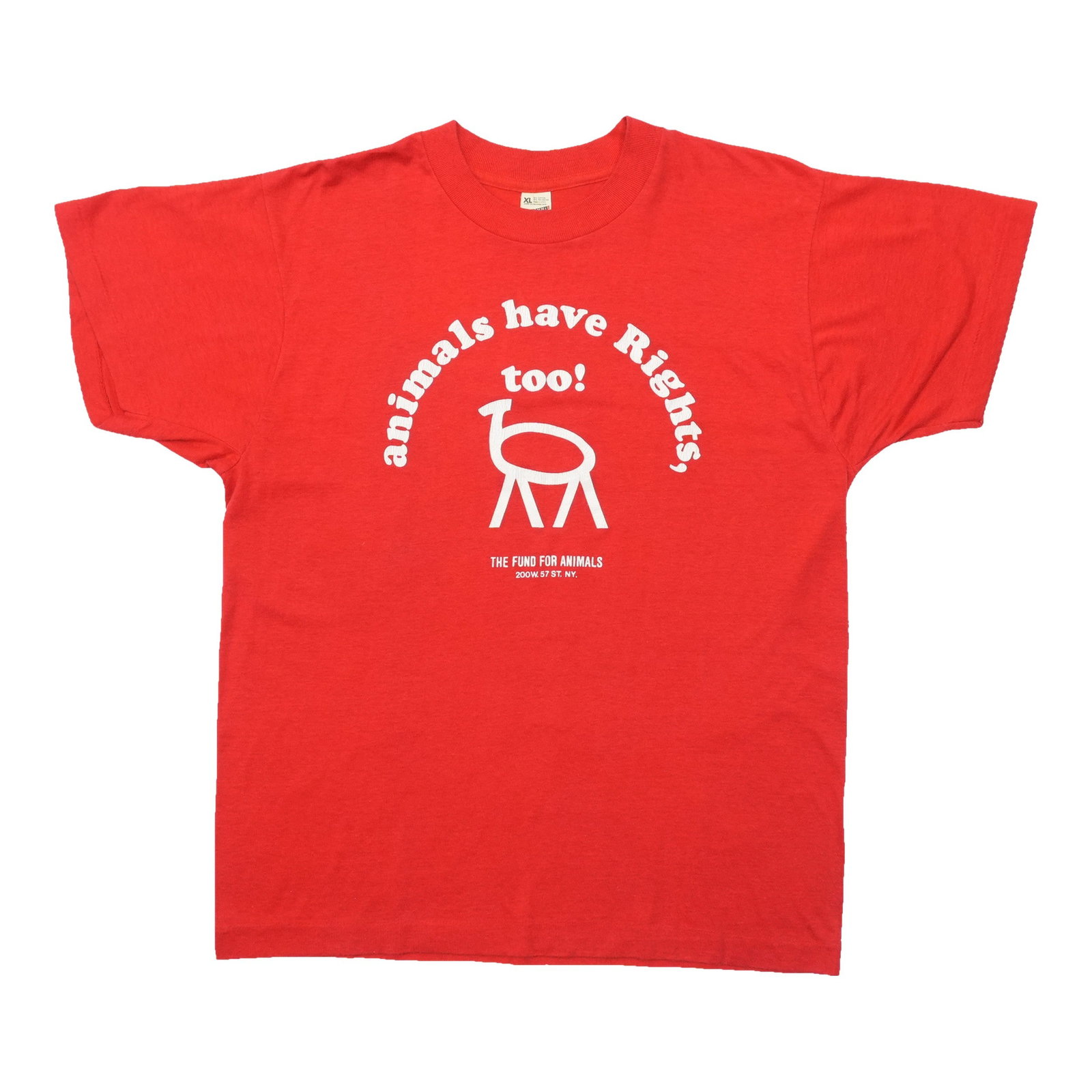 Vintage 1980s The Fund For Animals Red Cotton Shirt XL (1 of 4)