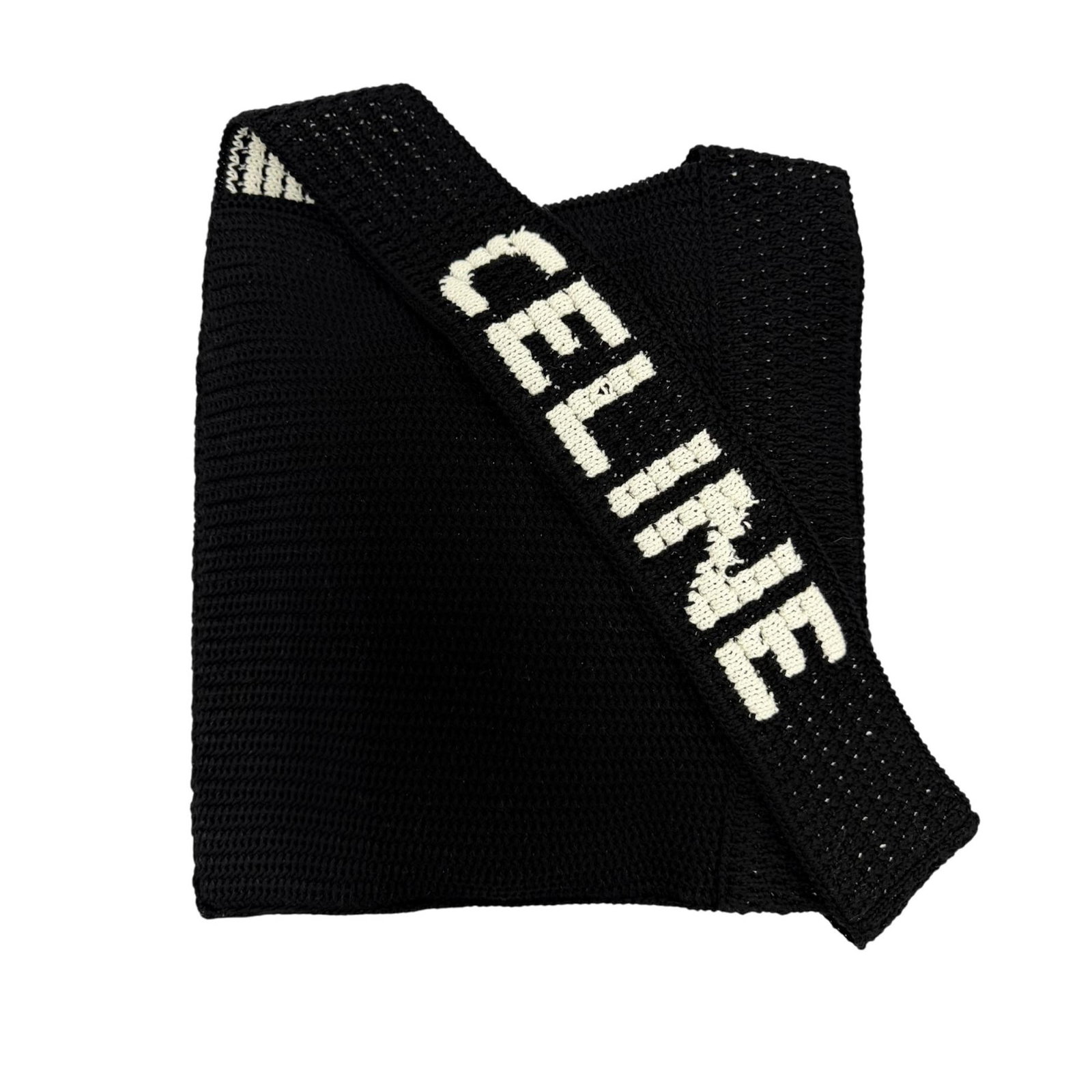 Celine Crocheted Cotton Crossbody Bag Black Italy (1 of 13)