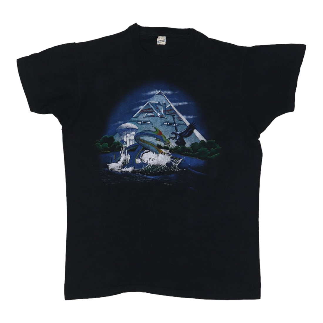 Vintage 1983 Asia Invasion Black Cotton Tour Shirt XL (1 of 6)