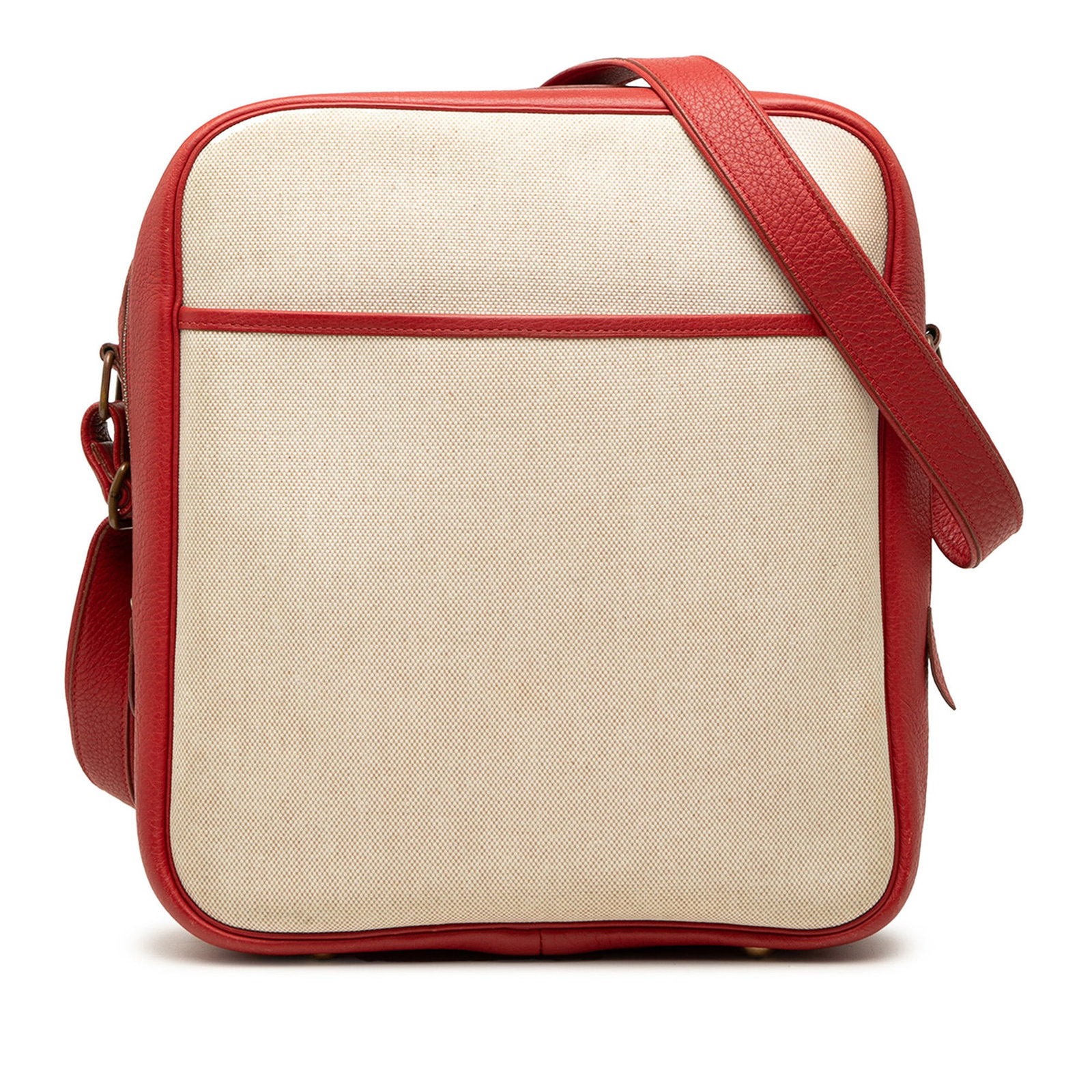 Hermes Victoria Messenger Bag Toile Fabric and Clemence Leather: Hermes Victoria Messenger Bag Toile Fabric and Clemence Leather Hermes Victoria messenger bag crafted with a canvas body and leather trim. The design features an adjustable flat leather strap, a zip-a