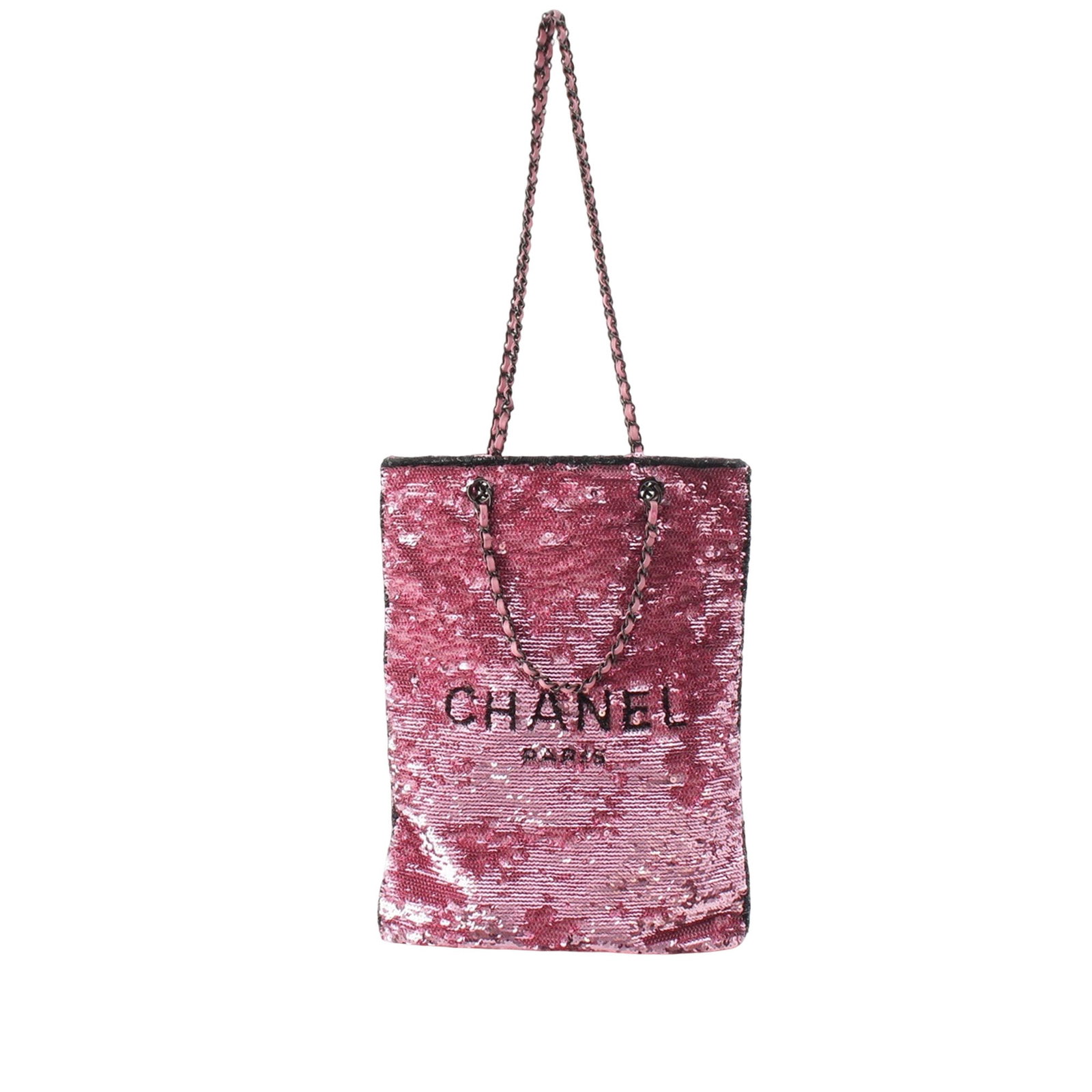 Pink Fabric Tote Bag Chanel Sequins Shopping (1 of 13)