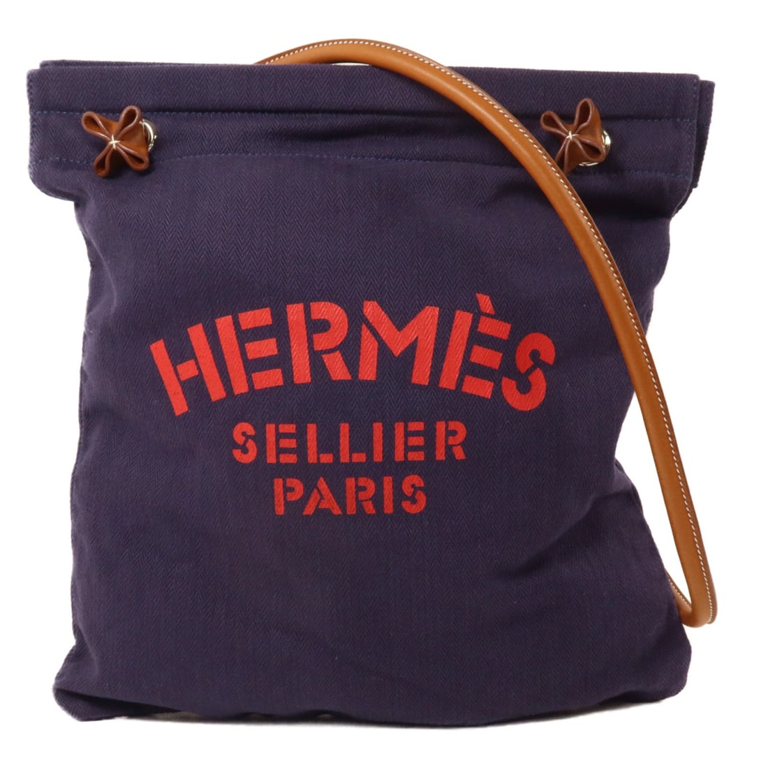 Hermes Aline Canvas Shoulder Bag Blue Brown PHW: Hermes Aline Canvas Shoulder Bag Blue Brown PHW Hermes Aline shoulder bag in blue and brown canvas with PHW. Made in France, this women's shoulder bag has a slim profile and comes without accessories.