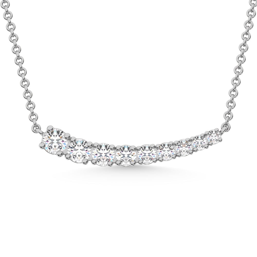 14K White Gold 1/2 Ct.Tw. Diamond Fashion Necklace: 14K White Gold 1/2 Ct.Tw. Diamond Fashion Necklace 14k White Gold Unless otherwise specified, pendants that include a chain are paired with our standard 18-inch length. We are pleased to offer complim