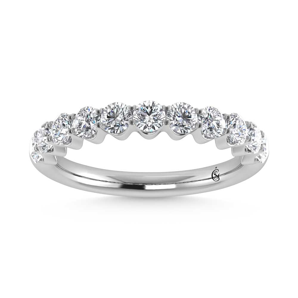 14K White Gold Lab Grown Diamond 1 Ct.Tw. Band: 14K White Gold Lab Grown Diamond 1 Ct.Tw. Band The 14K White Gold Lab Grown Diamond Band with 1 Ct. of dazzling diamonds captures the essence of luxury and elegance. The high-quality lab-grown diamond