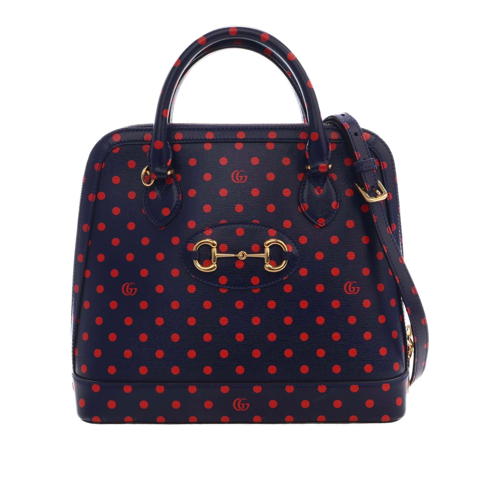 Gucci Horsebit 1955 Small Blue Leather Top Handle Satchel: Gucci Horsebit 1955 Small Blue Leather Top Handle Satchel Gucci Horsebit 1955 small top handle satchel in blue printed calfskin leather. This satchel features rolled leather handles, a detachable and 