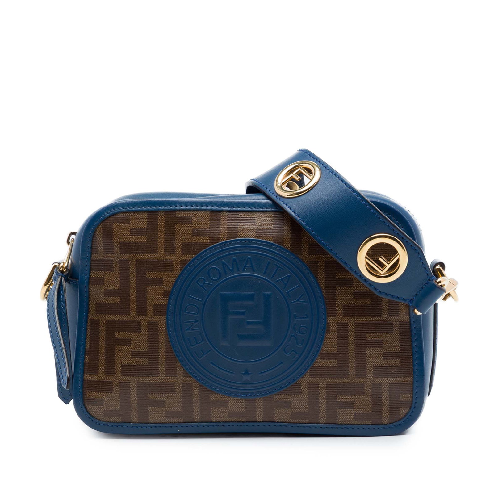 Fendi Zucca FF Logo Camera Crossbody Bag Brown: Fendi Zucca FF Logo Camera Crossbody Bag Brown Fendi Zucca coated canvas FF logo camera bag with leather trim and a compact crossbody silhouette. It features an adjustable, detachable flat leather str