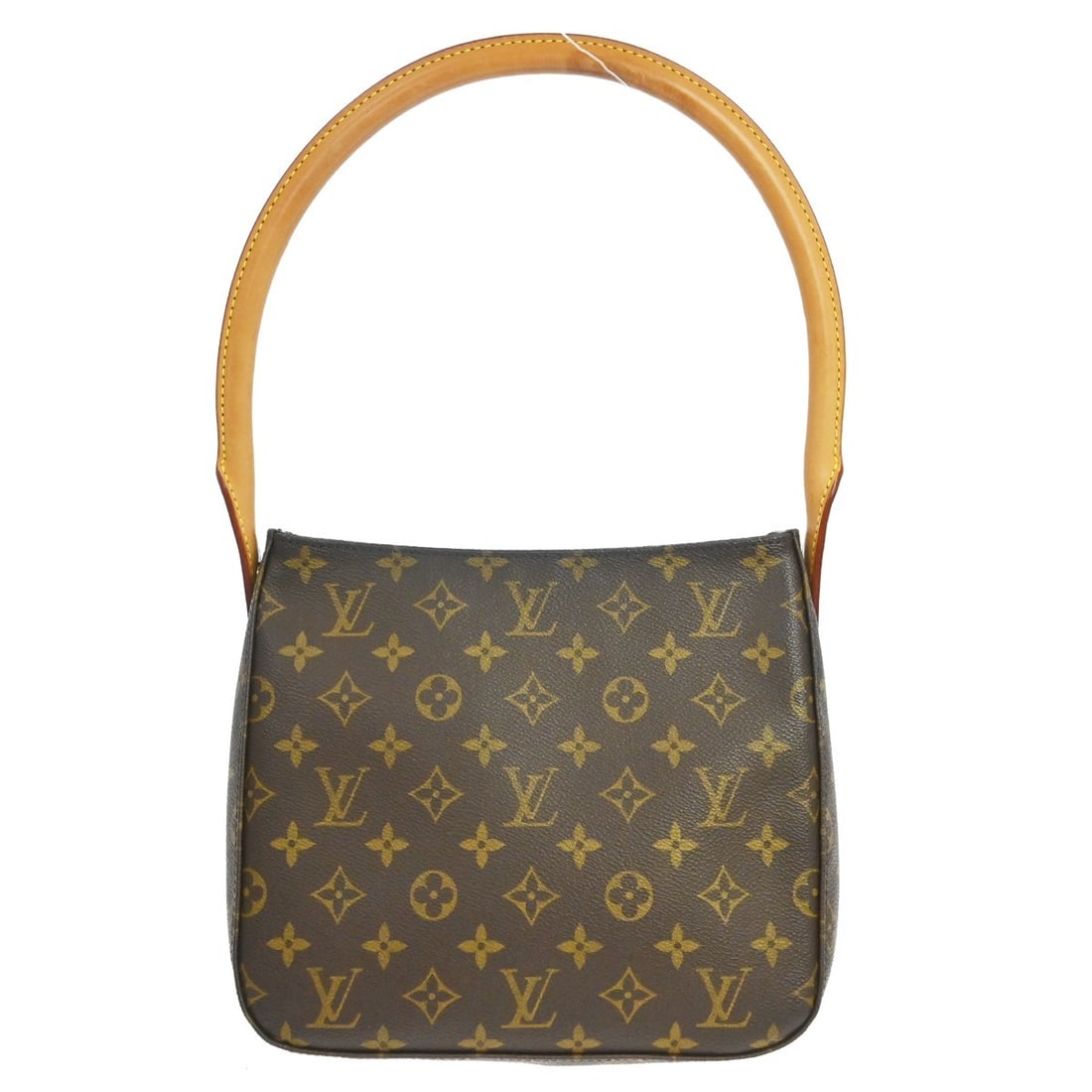 Louis Vuitton Mini Looping Monogram Canvas Top Handle Bag M51146: Louis Vuitton Mini Looping Monogram Canvas Top Handle Bag M51146 Vintage Louis Vuitton Looping MM handbag in brown Monogram canvas with leather trim and a top handle. This women's handbag features a m