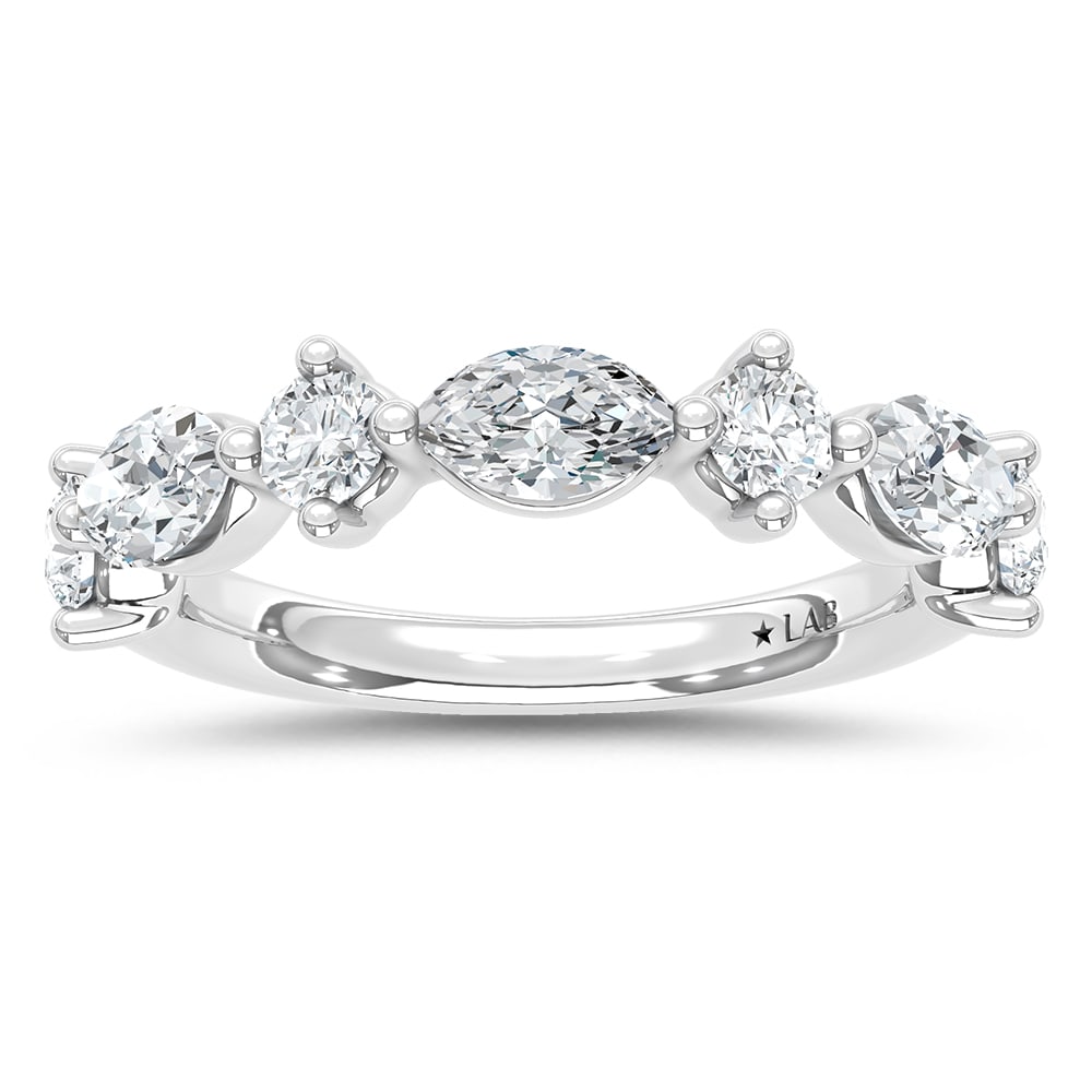 14K White Gold Lab Grown Diamond 1/2 Ct.Tw. Stackable Band: 14K White Gold Lab Grown Diamond 1/2 Ct.Tw. Stackable Band A luxurious and sophisticated design, the 14K White Gold Lab Grown Diamond Stackable Band with 1/2 Ct. of diamonds offers lasting elegance. T