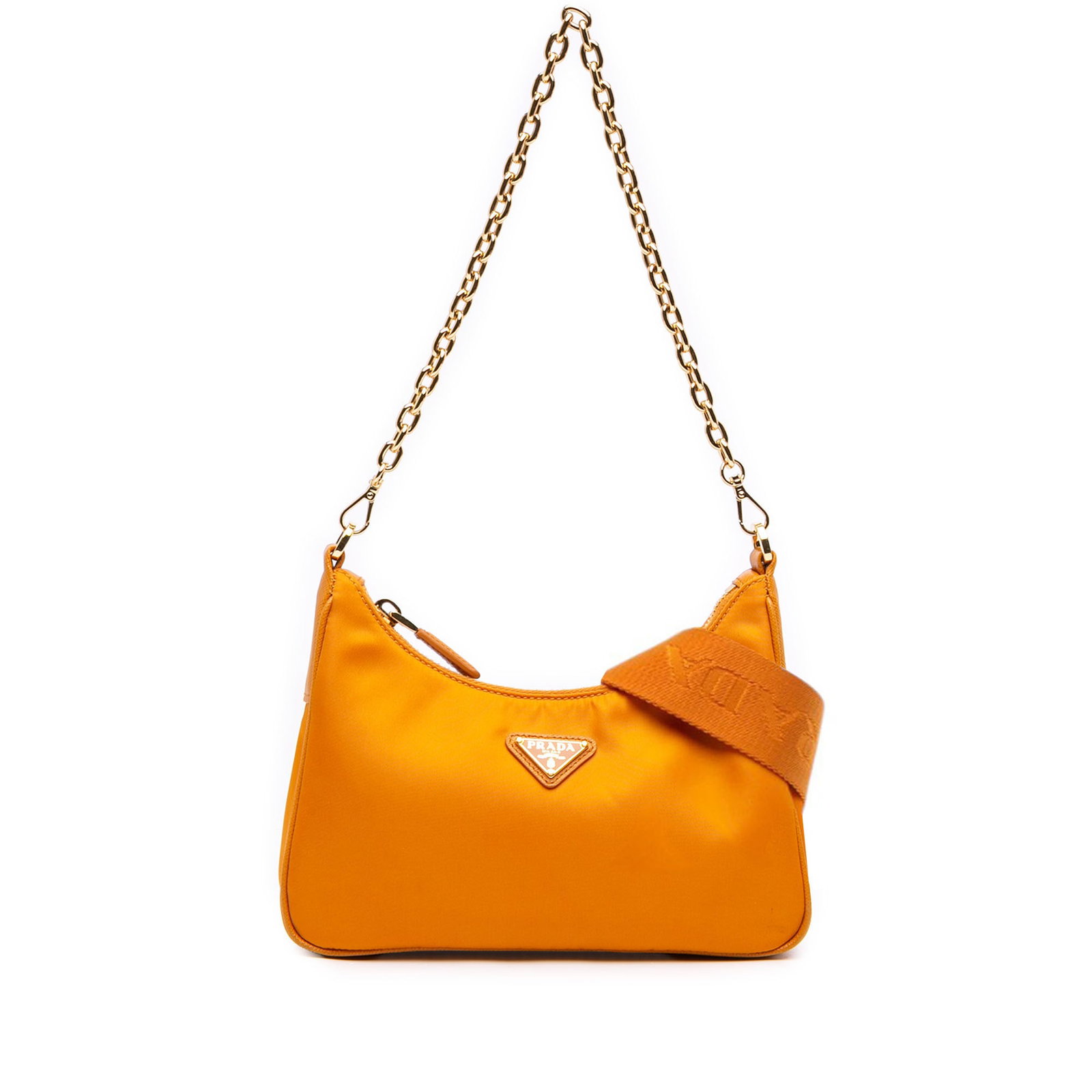 Prada Re Edition 2005 Nylon Satchel with Saffiano Trim: Prada Re Edition 2005 Nylon Satchel with Saffiano Trim Prada Re-Edition 2005 satchel crafted in nylon with saffiano leather trim. This bag features a chain top handle, a detachable flat shoulder strap