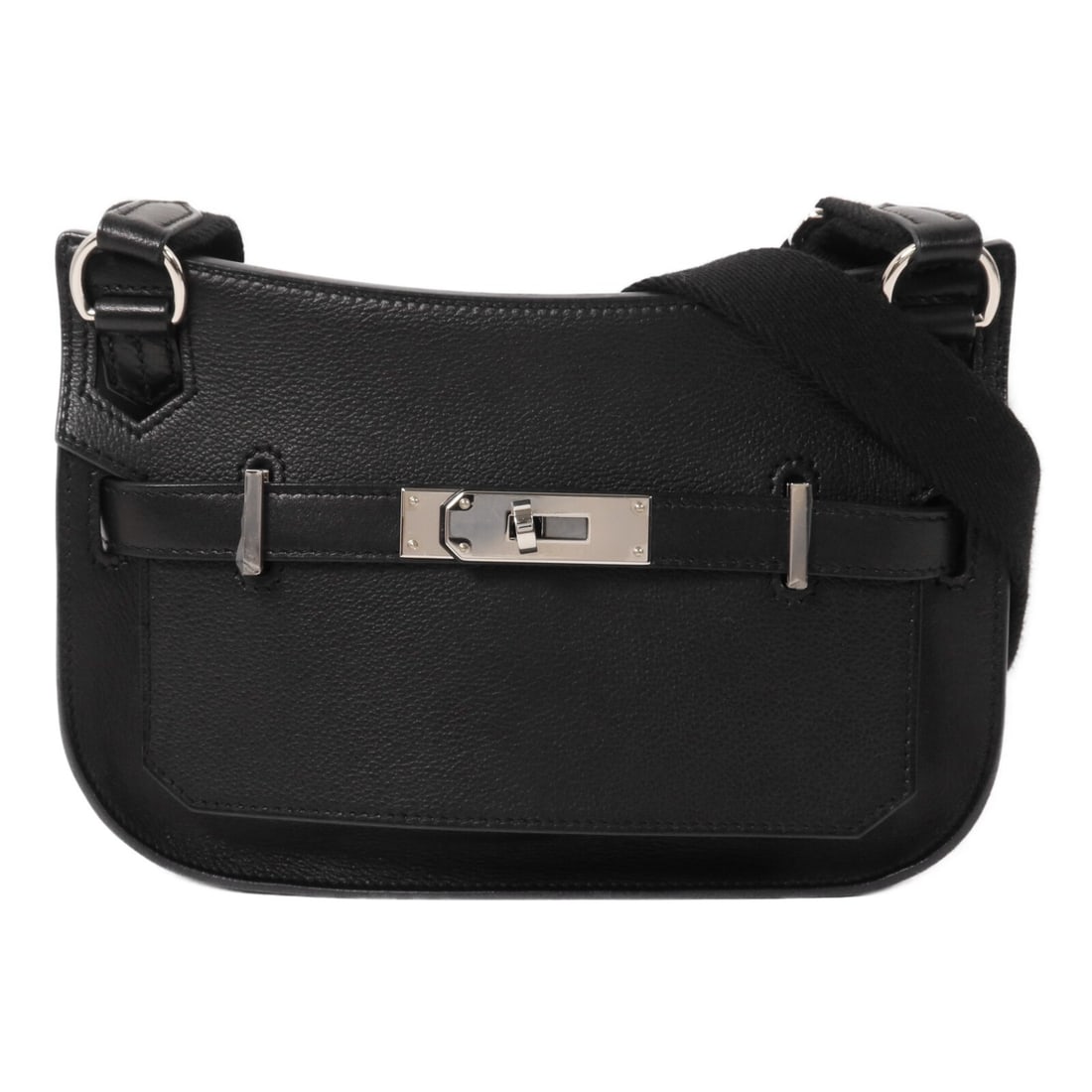 Hermes Jypsiere Mini Shoulder Bag Noir Evercolor Leather PHW: Hermes Jypsiere Mini Shoulder Bag Noir Evercolor Leather PHW Hermes Jypsiere Mini shoulder bag in Noir Evercolor leather with palladium-tone hardware. Made in France, this women's shoulder bag feature