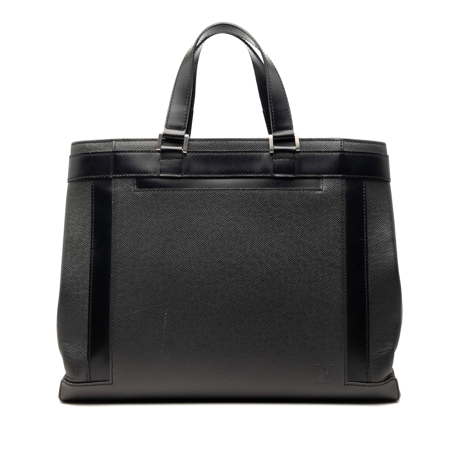 Louis Vuitton Taiga Kasbek PM black leather bag: Louis Vuitton Taiga Kasbek PM black leather bag The Louis Vuitton Taiga Kasbek PM is crafted from durable taiga leather in black, featuring flat leather handles and an open top design. It offers pract