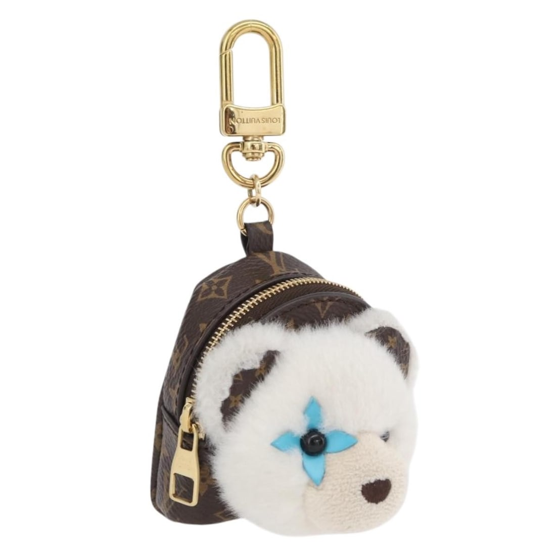 Monogram Canvas Bear Bag Charm by Louis Vuitton M02128 with Dust Bag: Monogram Canvas Bear Bag Charm by Louis Vuitton M02128 with Dust Bag This Louis Vuitton Monogram Adorable Bear Charm is crafted from signature monogram canvas and features a whimsical bear design. Des