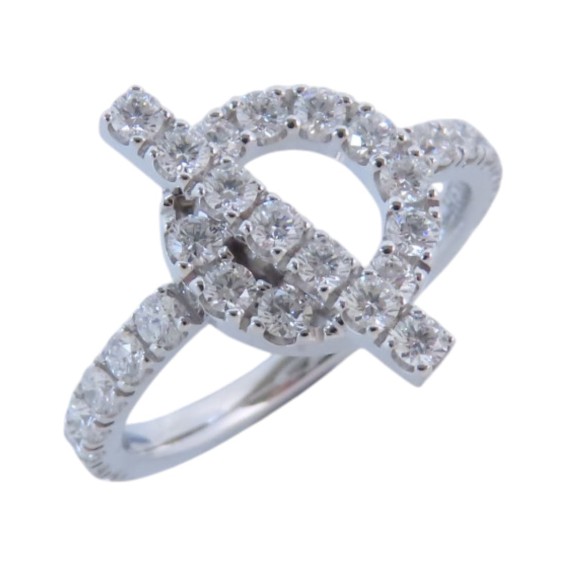 Hermes Finessee 18K White Gold Diamond Ring Size 54 US 6.5 (1 of 9)