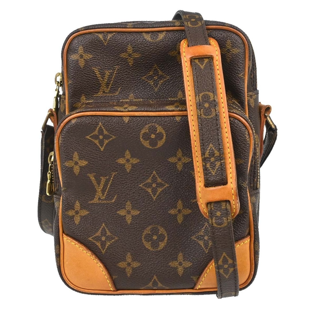 Louis Vuitton Amazone Monogram Crossbody Bag M45236 Brown: Louis Vuitton Amazone Monogram Crossbody Bag M45236 Brown Vintage Louis Vuitton Amazon crossbody shoulder bag in brown Monogram canvas and leather with zip closure. This medium unisex bag features an 