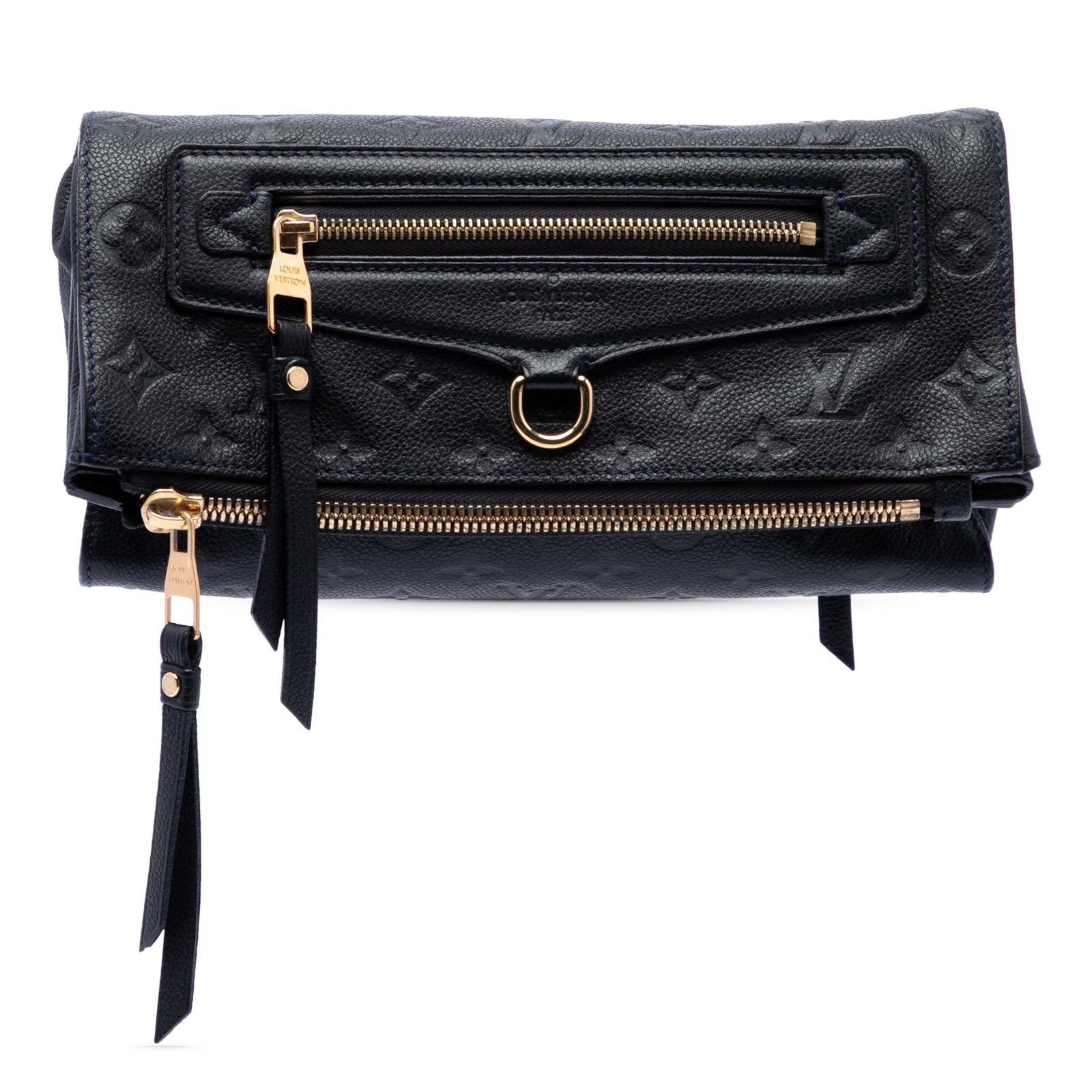 Louis Vuitton Petillante Monogram Empreinte Leather Clutch Blue: Louis Vuitton Petillante Monogram Empreinte Leather Clutch Blue A Louis Vuitton Monogram Empreinte Petillante in blue leather, crafted in France. This bag features a fold-over top with zip closure, ex