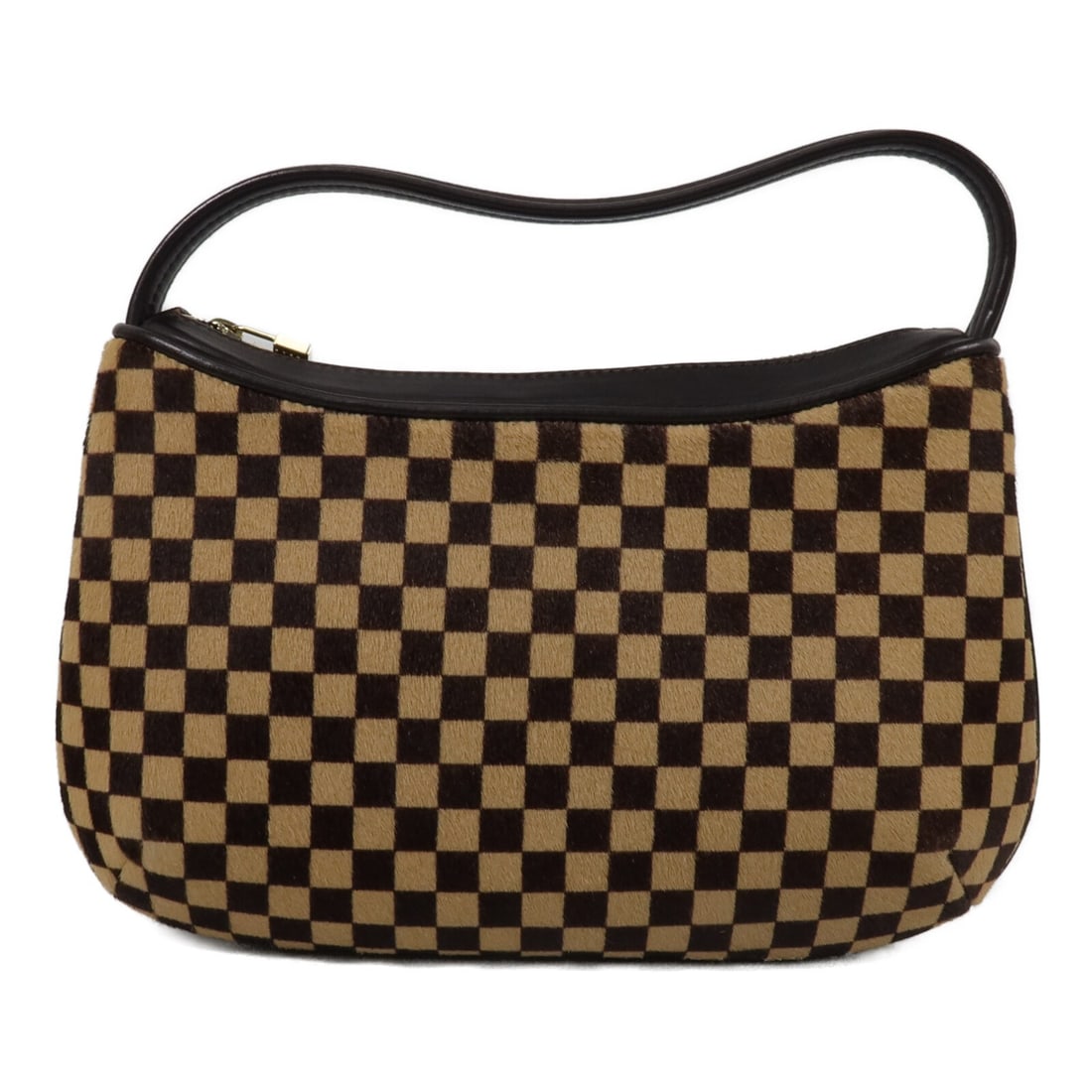 Louis Vuitton N92132 Sauvage Tigre handbag pony hair brown: Louis Vuitton N92132 Sauvage Tigre handbag pony hair brown Louis Vuitton Sauvage Tigre handbag in brown Damier pony hair. This women's handbag features a structured silhouette with a single open inter