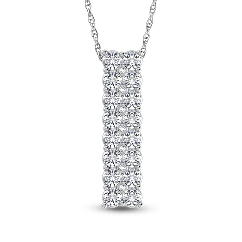 14K White Gold Diamond 1 5/8 Ct.Tw. Fashion Pendant: 14K White Gold Diamond 1 5/8 Ct.Tw. Fashion Pendant 14k White Gold Stone Color: G-h Stone Clarity: Si1 Unless otherwise specified, pendants that include a chain are paired with our standard 18-inch le