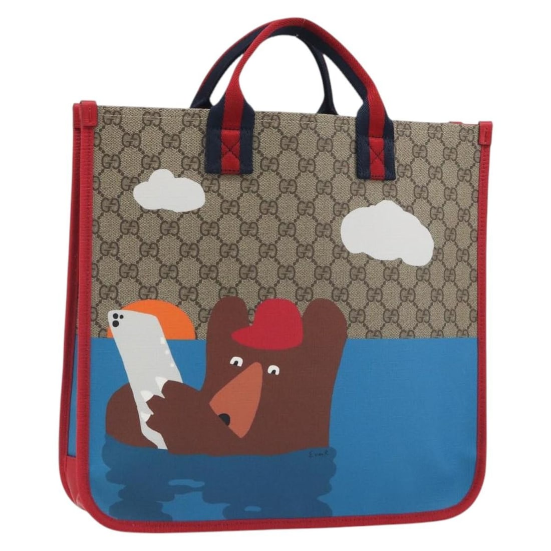 Gucci 605831 GG Supreme Beige PVC Leather Children's Tote Bag: Gucci 605831 GG Supreme Beige PVC Leather Children's Tote Bag Gucci children's tote bag in beige GG Supreme PVC leather with a structured tote silhouette. Made in Italy, this piece includes the dust b