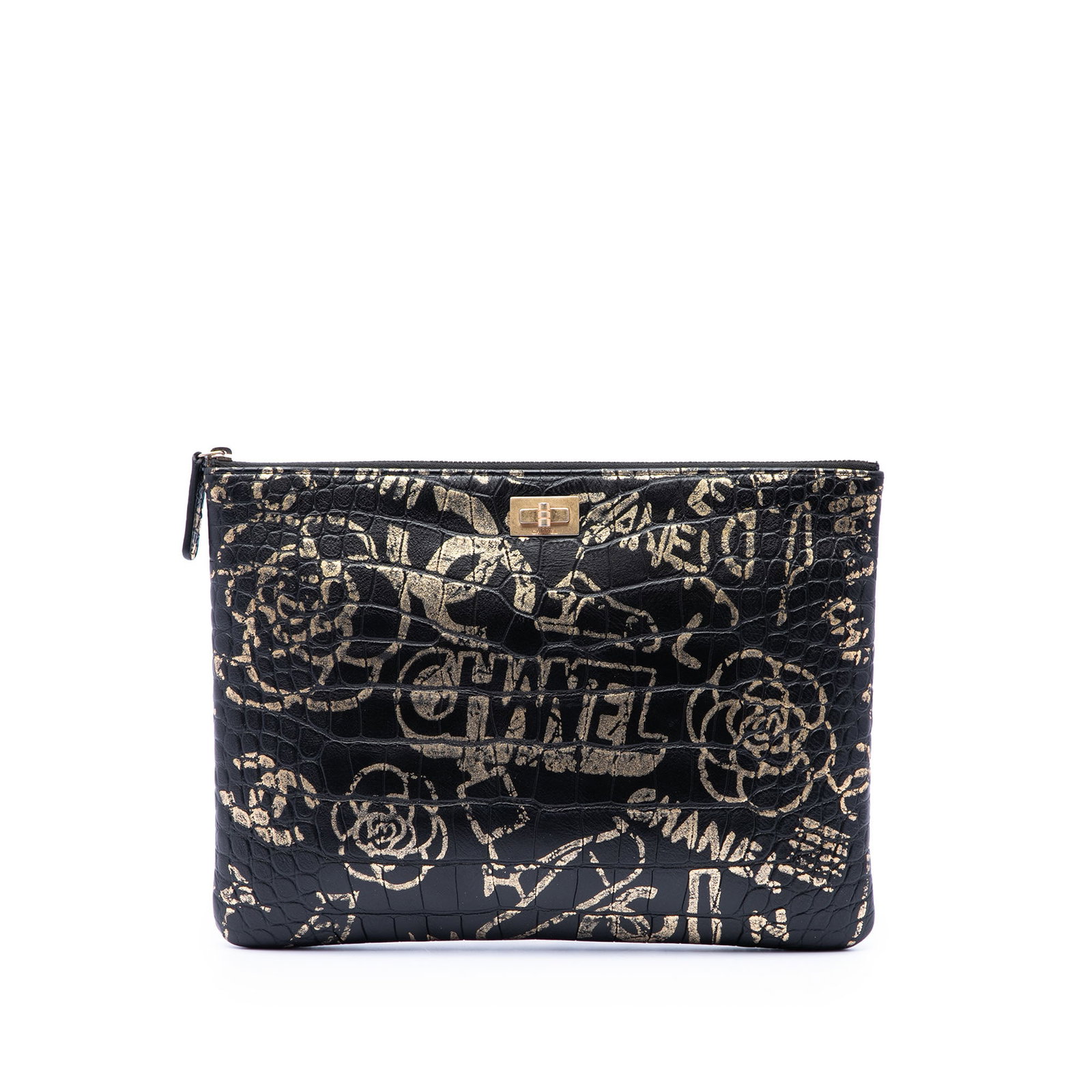 Chanel 2.55 Reissue Graffiti Clutch in Crocodile Embossed Calfskin (1 of 7)