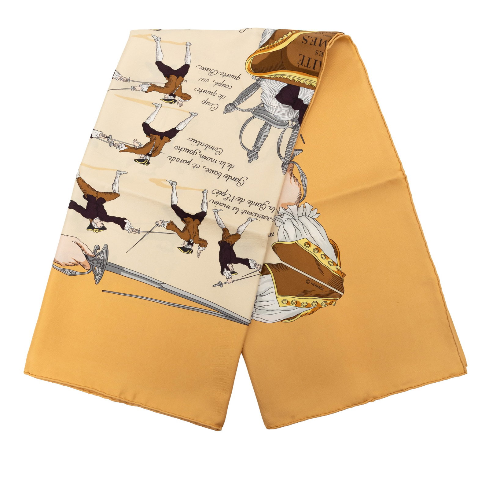 Hermes Traite Des Armes 90 Silk Scarf Beige (1 of 8)