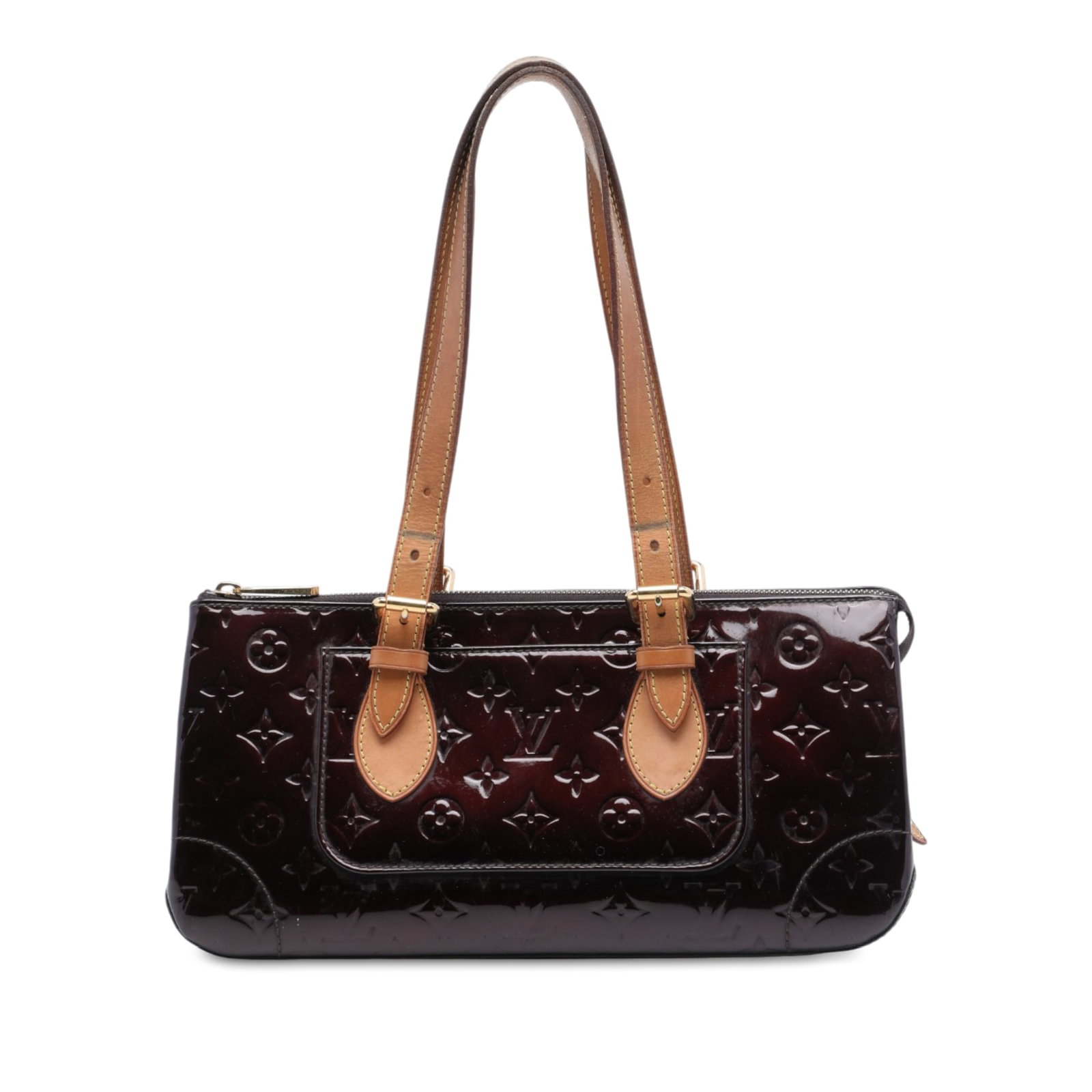 Louis Vuitton Rosewood Avenue Monogram Vernis Leather Shoulder Bag: Louis Vuitton Rosewood Avenue Monogram Vernis Leather Shoulder Bag Louis Vuitton Monogram Vernis Rosewood Avenue handbag crafted in purple vernis leather with adjustable flat vachetta leather straps. 