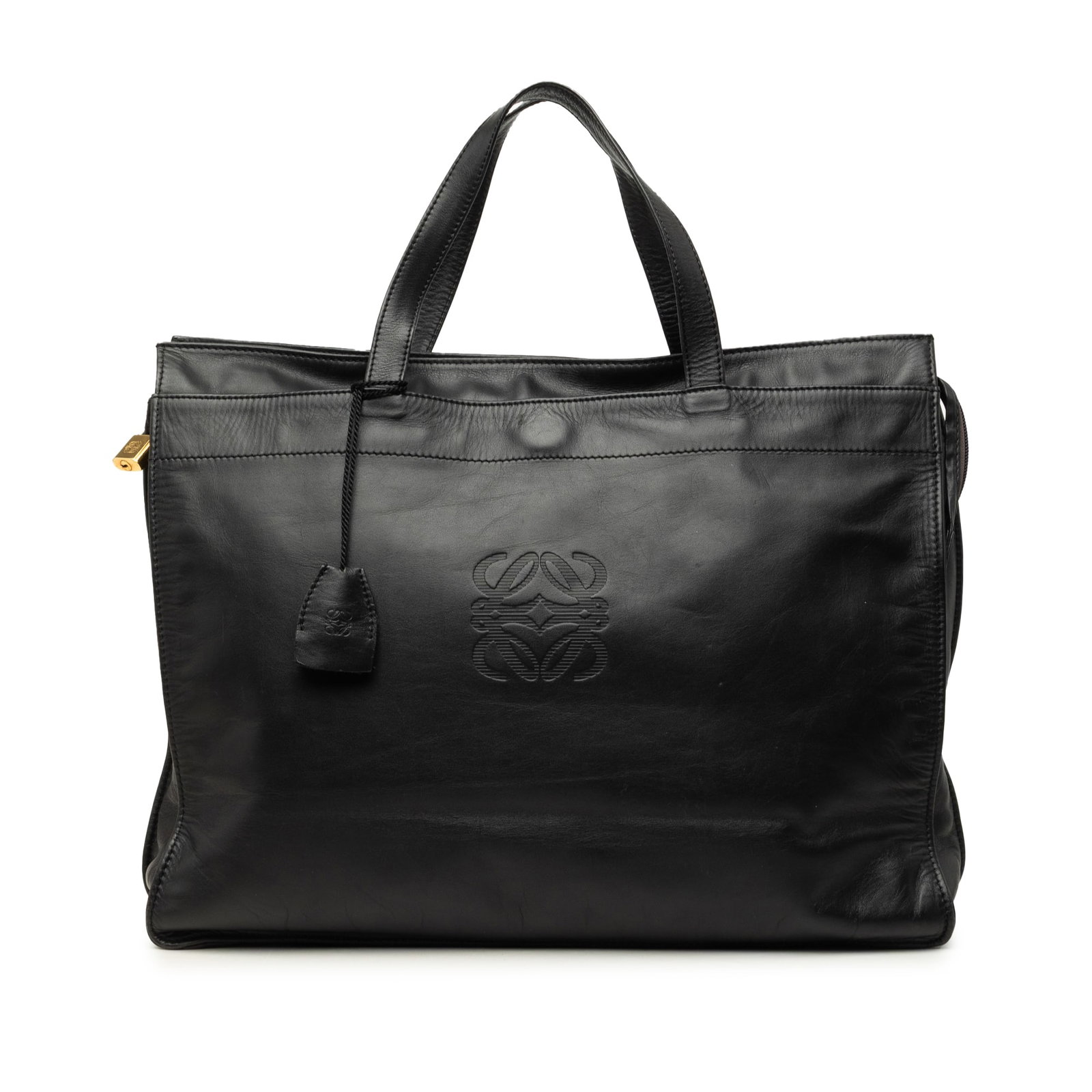 LOEWE Anagram Shopper Tote Black Leather Handbag (1 of 6)