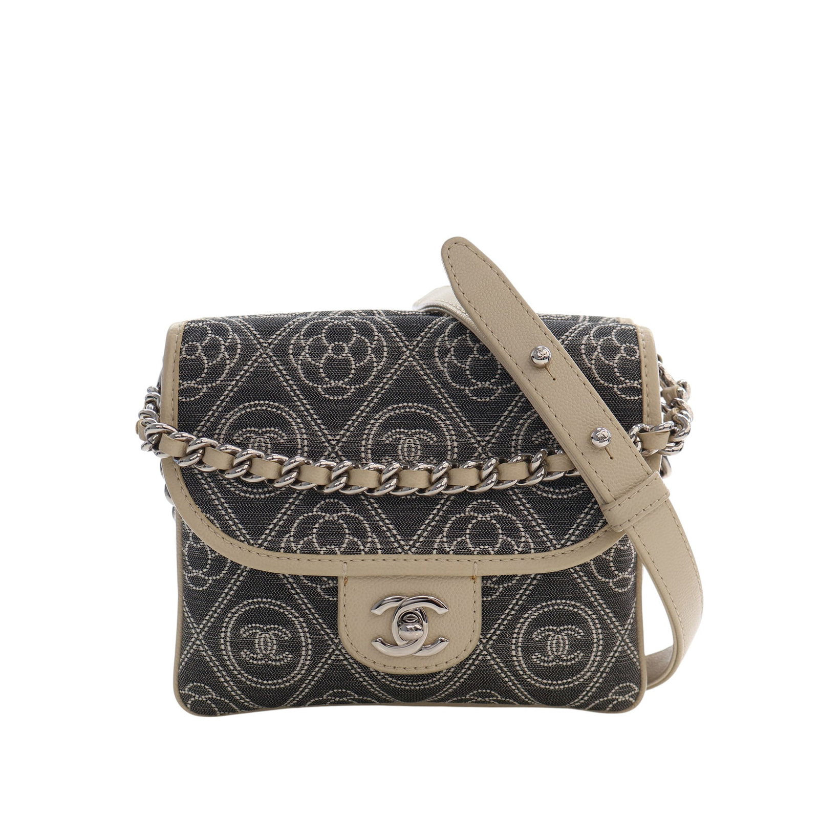 Chanel Camellia Double Side Flap Printed Canvas Satchel (1 of 15)