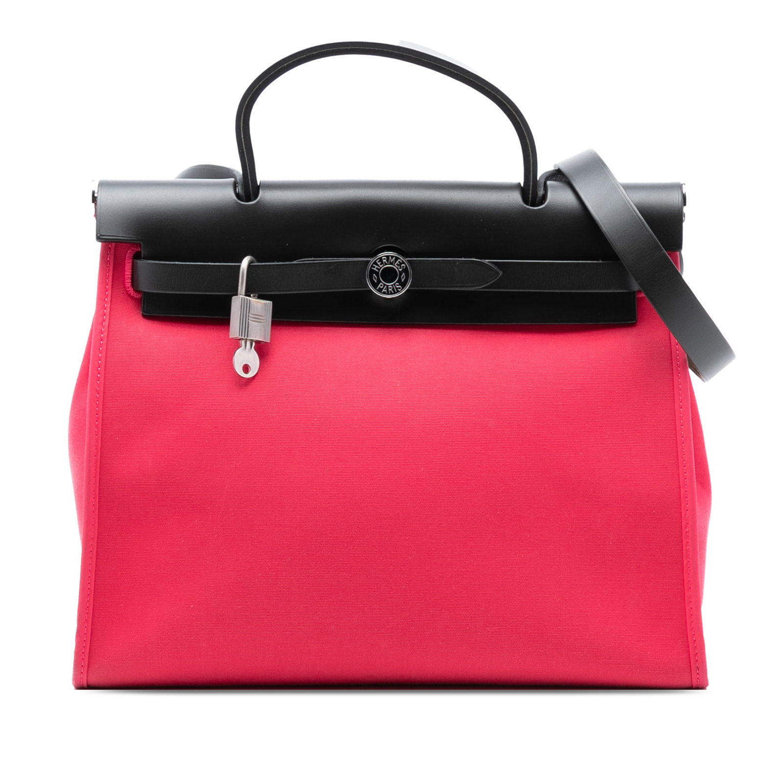 Herbag Zip 31 Canvas and Leather Shoulder Bag by Hermes: Herbag Zip 31 Canvas and Leather Shoulder Bag by Hermes The Hermes Toile Herbag Zip 31 features a canvas body with leather trim, a flat leather top handle, a flat leather shoulder strap, a front flap 