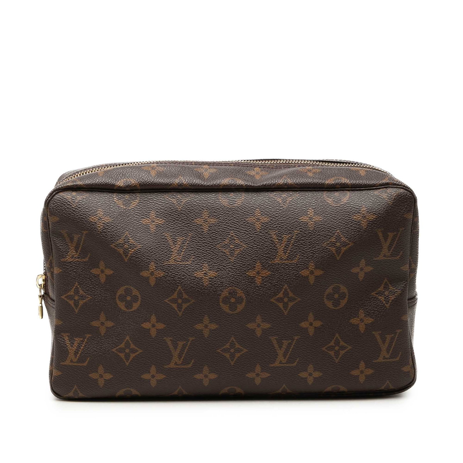 Louis Vuitton Trousse Toilette 28 Monogram Toiletry Pouch: Louis Vuitton Trousse Toilette 28 Monogram Toiletry Pouch Louis Vuitton Monogram Trousse Toilette 28 in brown monogram canvas with a top zip closure and an interior slip pocket. Made in France. Condit