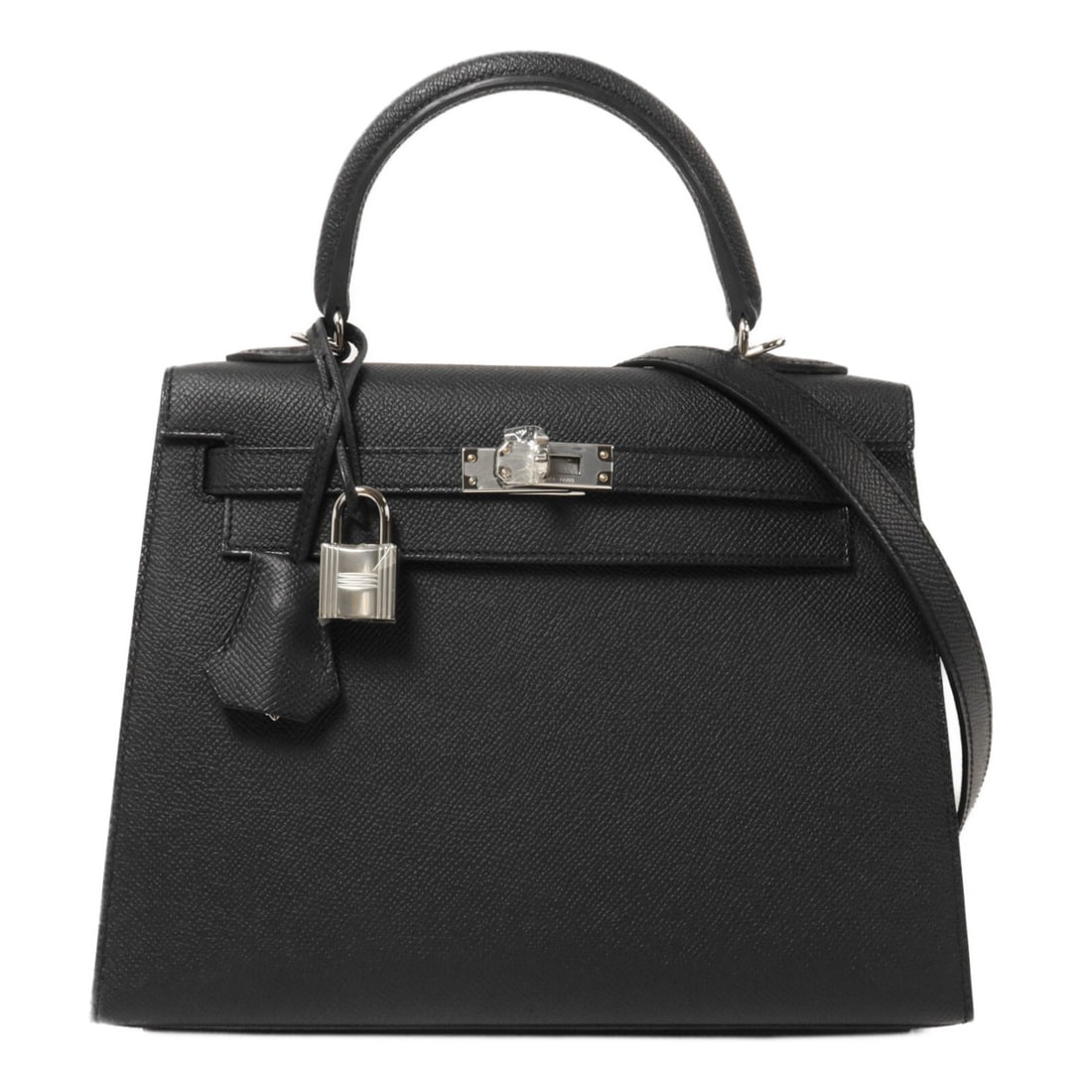 Hermes Kelly 25 Epsom Calfskin 2 Way Bag Noir PHW (1 of 15)