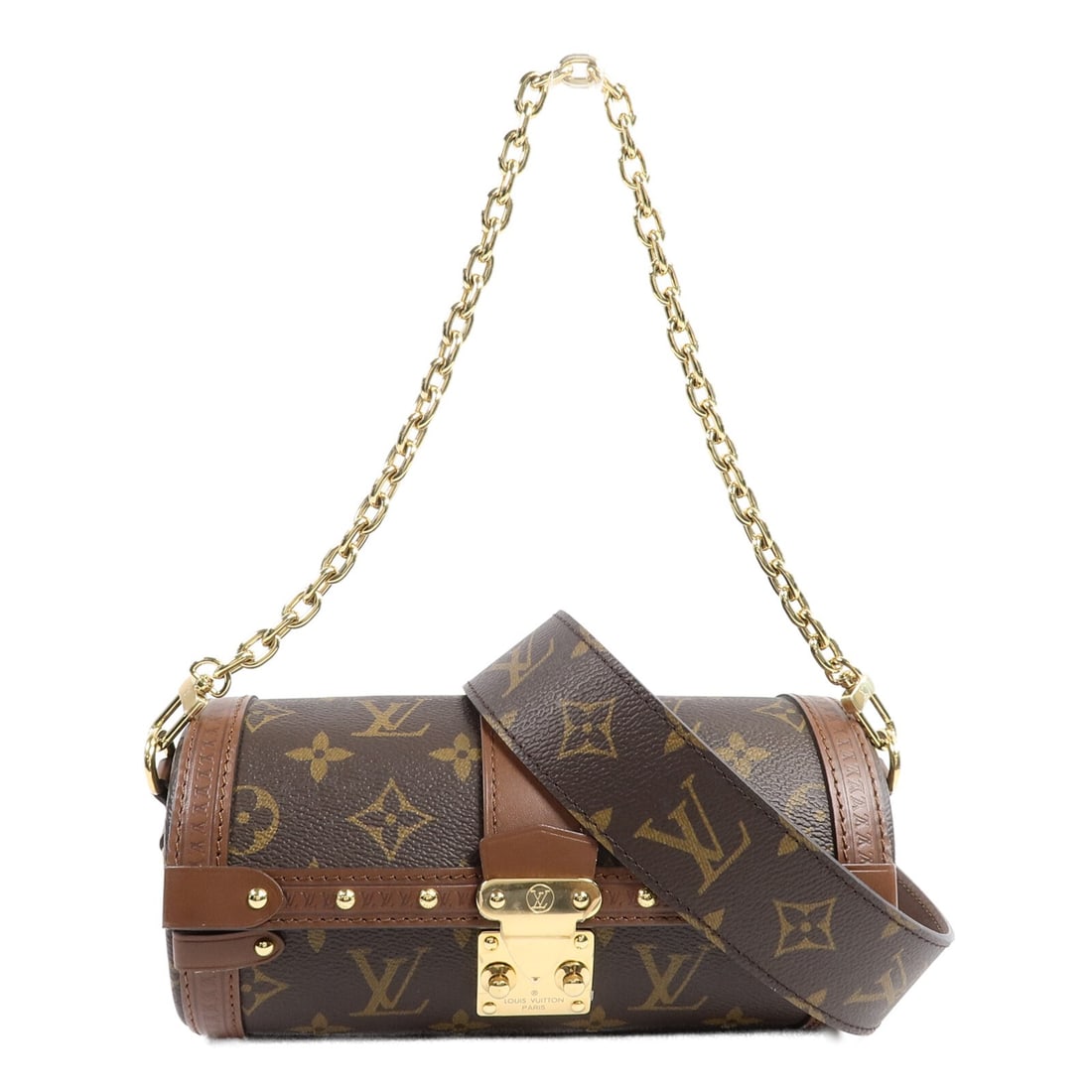 Louis Vuitton Papillon Trunk M57835 2 Way Monogram Shoulder Bag: Louis Vuitton Papillon Trunk M57835 2 Way Monogram Shoulder Bag Louis Vuitton Papillon Trunk 2-way shoulder bag in brown Monogram PVC coated canvas. This women's bag features a structured compact silh