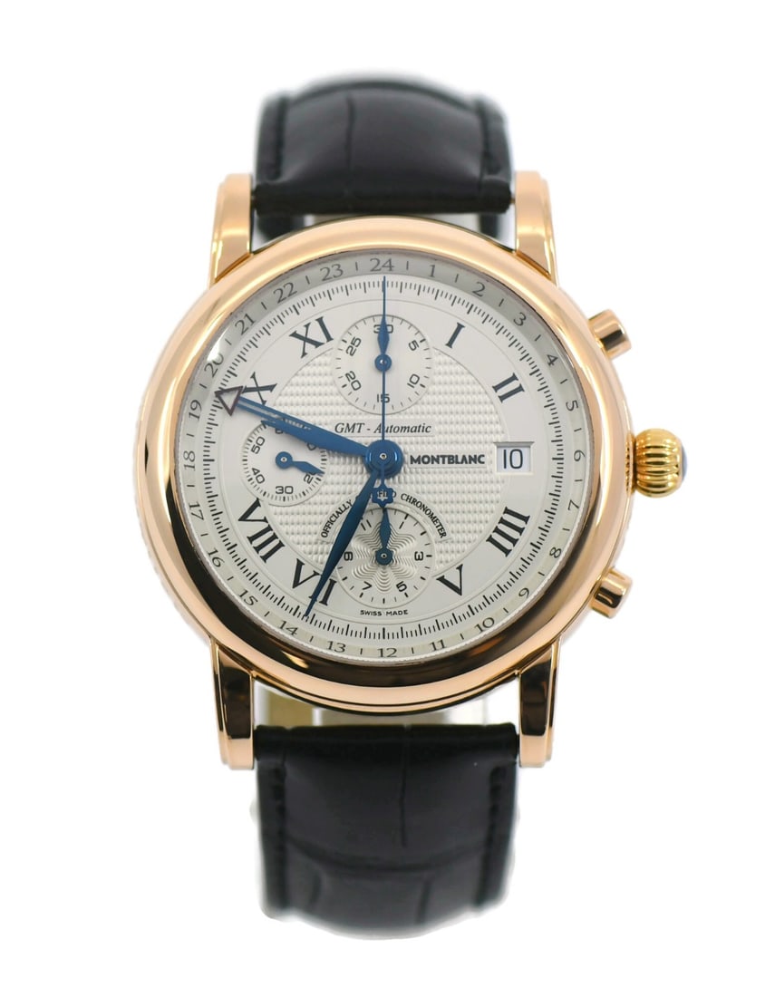 Montblanc Star 101638 men's chronograph wristwatch with box papers: Montblanc Star 101638 men's chronograph wristwatch with box papers Pre-owned Montblanc Star Chronograph wristwatch with an automatic mechanical movement and analog display. This men's watch features a