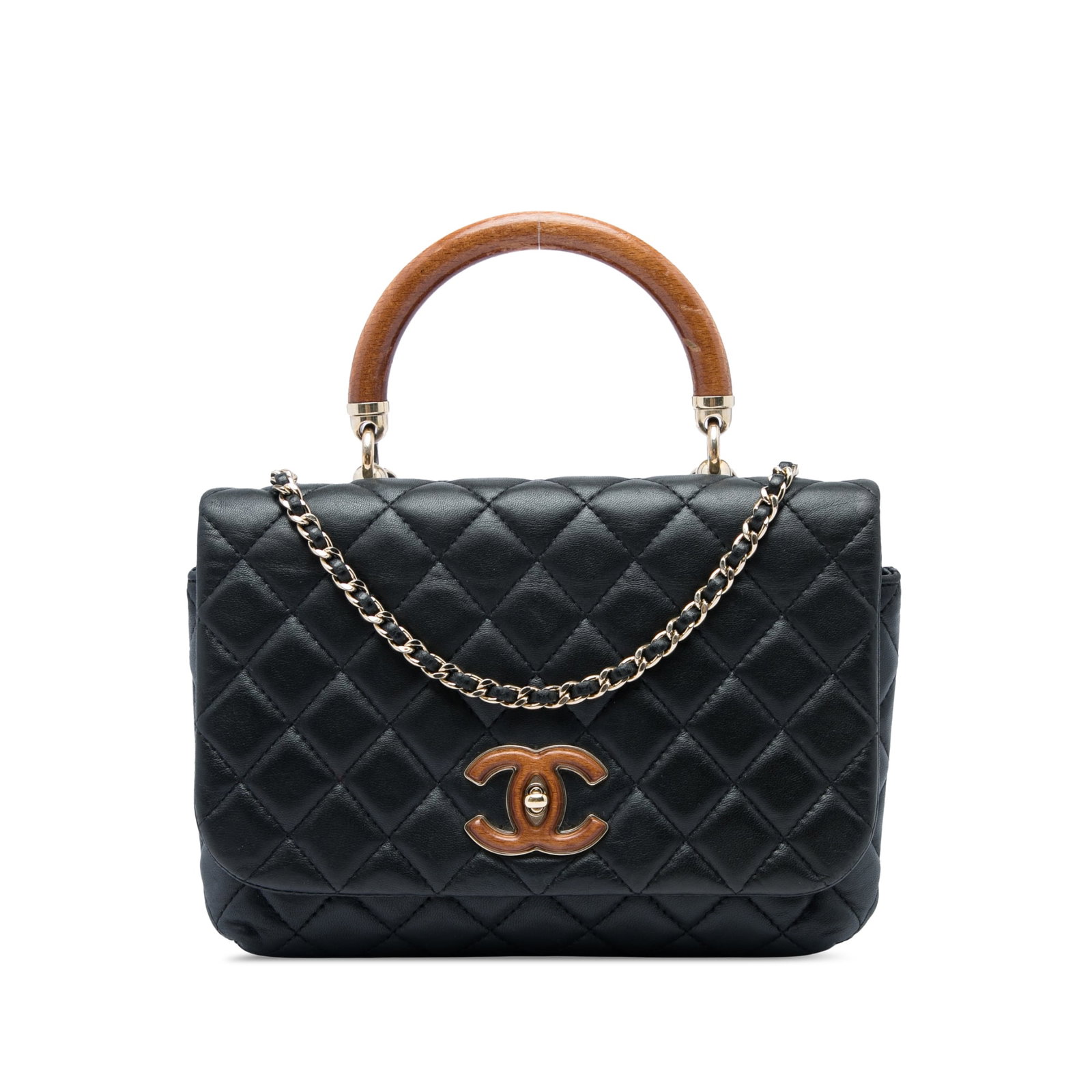 Chanel Knock on Wood Quilted Lambskin Satchel Bag (1 of 5)