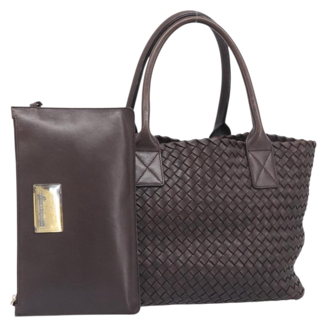 Bottega Veneta 141498 Intrecciato Cabas PM Brown Leather Handbag: Bottega Veneta 141498 Intrecciato Cabas PM Brown Leather Handbag Bottega Veneta Intrecciato Cabas PM handbag in brown leather. Made in Italy, this women's handbag includes a dust bag and pouch. Condit