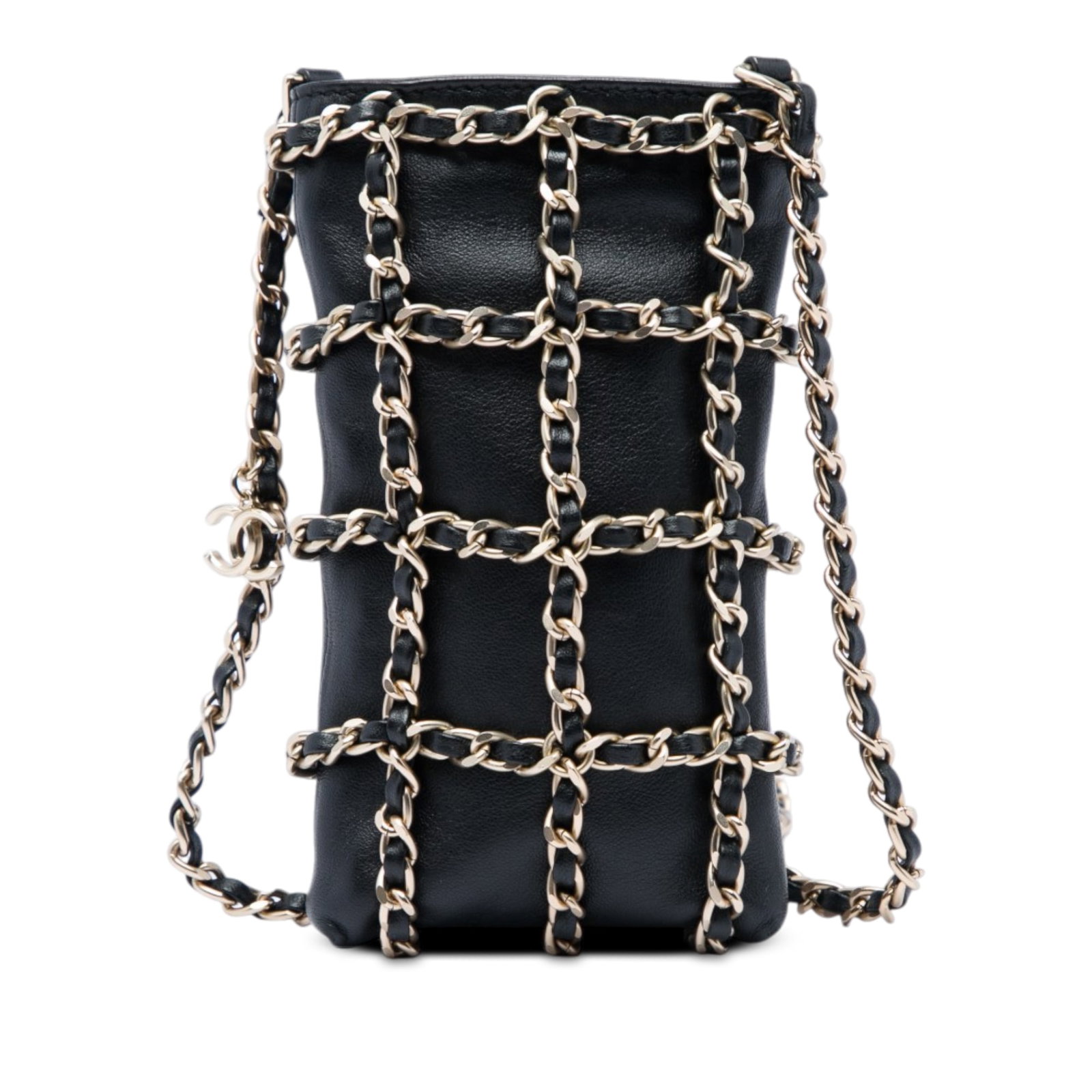 Chanel Tech Me Out lambskin crossbody clutch with chain (1 of 6)