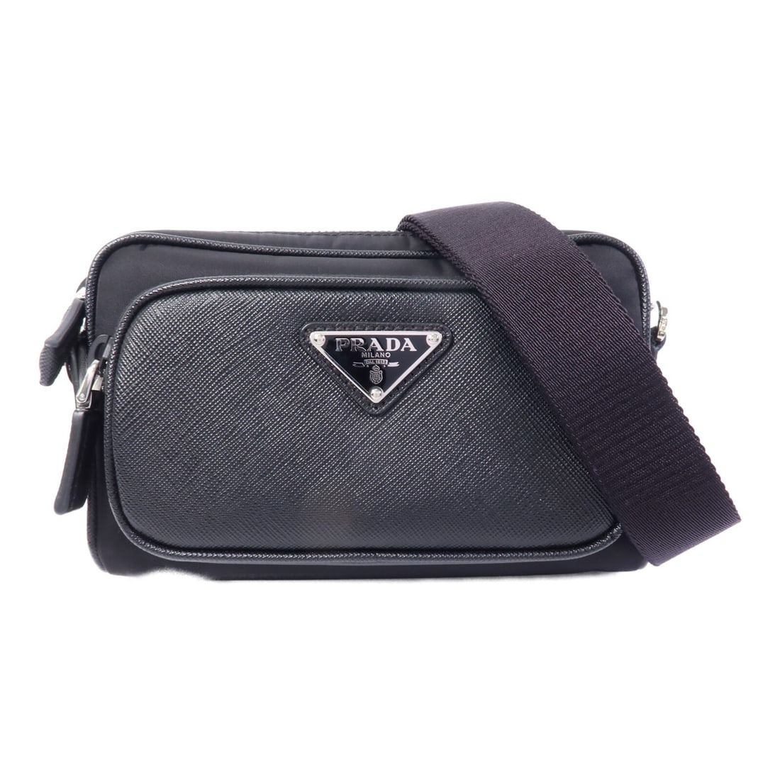 Prada 2VH1722 Black Nylon Shoulder Bag with Strap and Pouch (1 of 15)