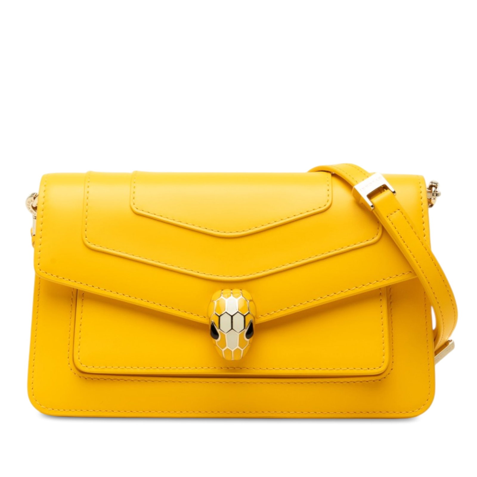 Bvlgari Serpenti Forever East West Shoulder Bag Yellow Leather (1 of 7)