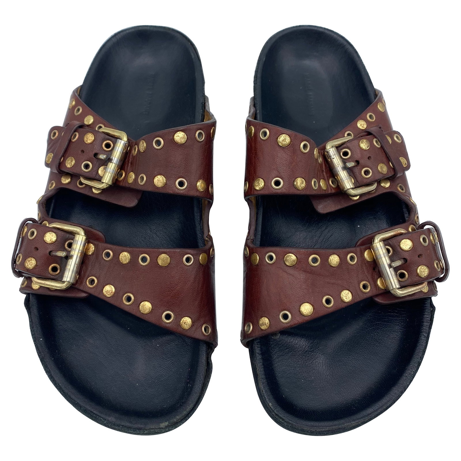 Isabel Marant Lennyo brown leather slide sandals EU 38 (1 of 9)