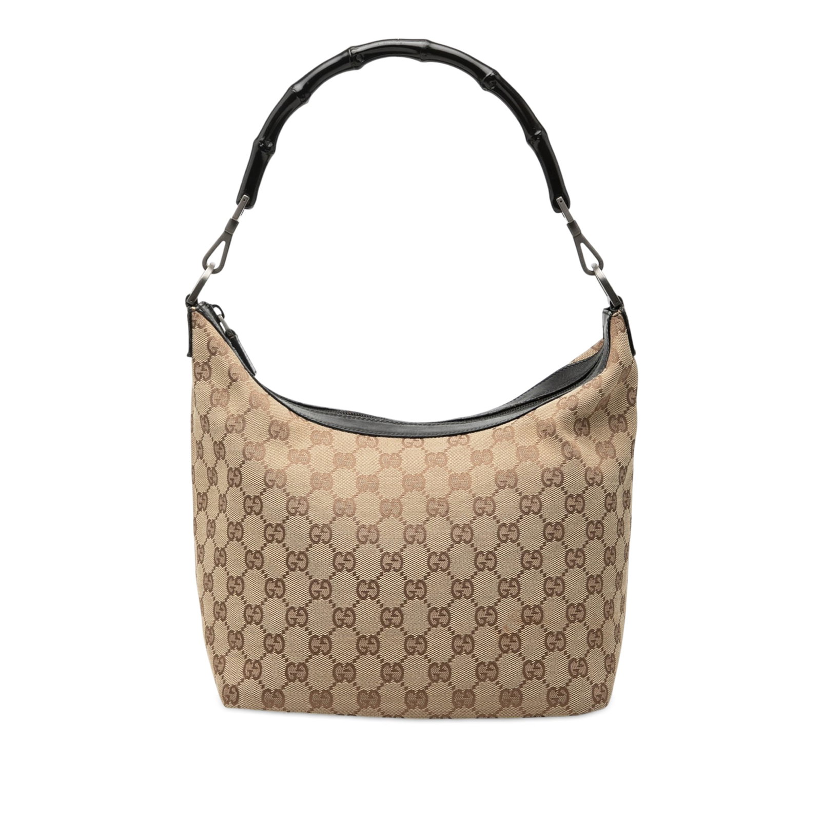 Gucci GG Canvas Bamboo Handle Shoulder Bag Beige (1 of 6)