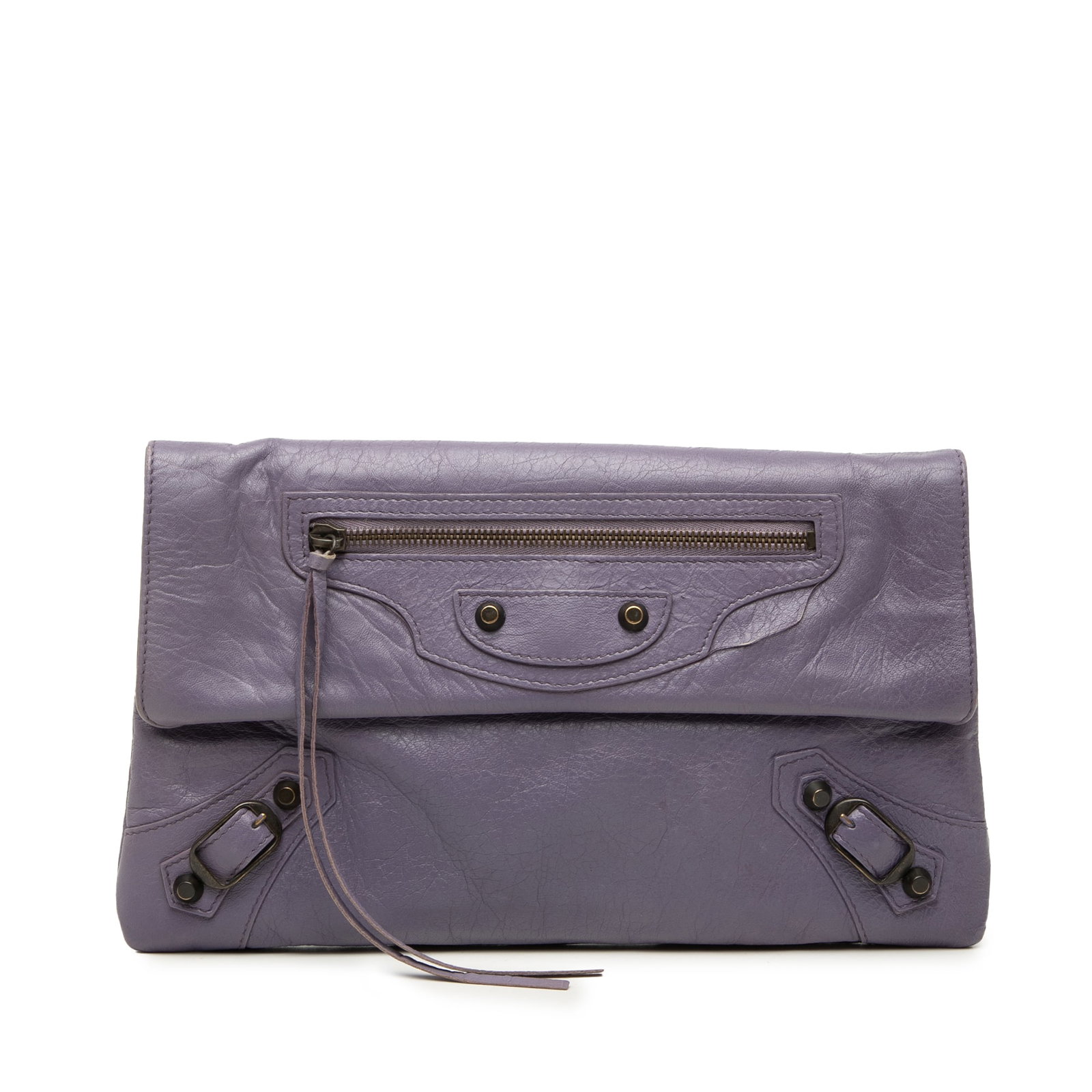 Balenciaga Motocross Classic Envelope Clutch in Purple Lambskin (1 of 7)