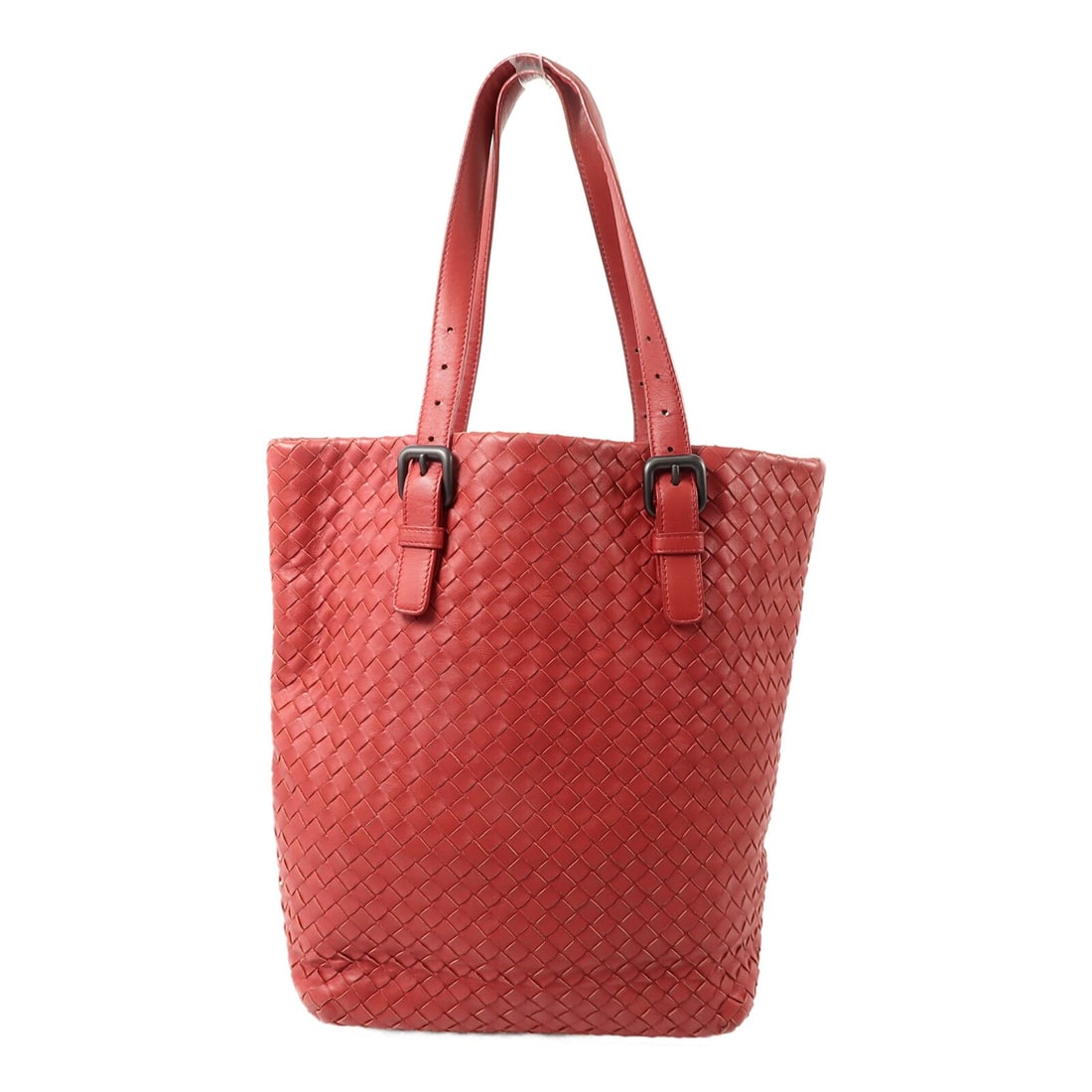 Bottega Veneta BV Red Calfskin Tote Handbag with Mirror: Bottega Veneta BV Red Calfskin Tote Handbag with Mirror Red Bottega Veneta tote bag crafted from calfskin leather. This women's handbag features an interior with one open pocket and one zip pocket, an